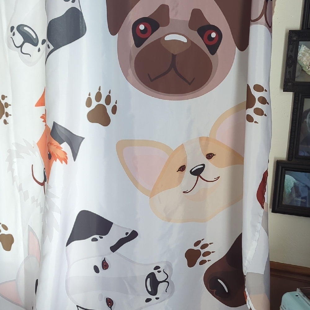 Dog Pattern Shower Curtain - Multicolor - Picture 2 of 5